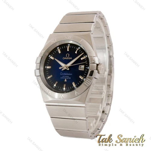 ساعت امگا کانسلیشن مردانه نقره ای صفحه سرمه ای ایندکس خط Omega-5156-G