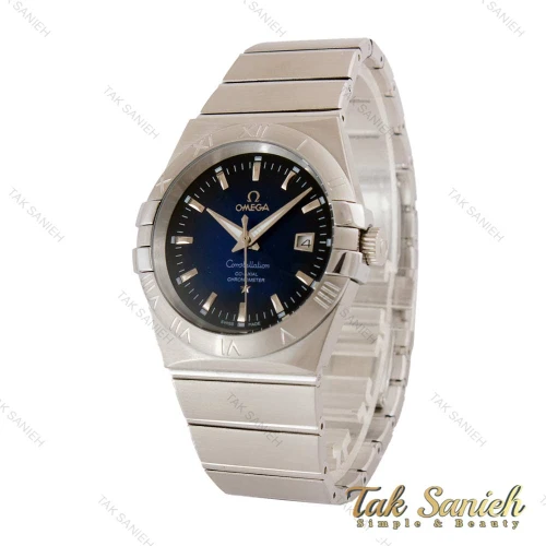 ساعت امگا کانسلیشن مردانه نقره ای صفحه سرمه ای ایندکس خط Omega-5156-G