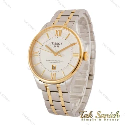 ساعت تیسوت مردانه دورنگ طلایی صفحه سفید Tissot-5170-G