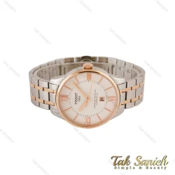 ساعت تیسوت مردانه دورنگ رز صفحه سفید Tissot-5171-G