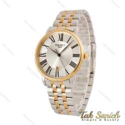 ساعت تیسوت مردانه کلاسیک دورنگ طلایی صفحه سیلور Tissot-5172-G
