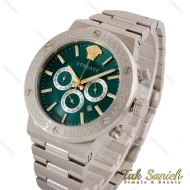 ساعت ورساچه Greca مردانه سه موتوره نقره ای صفحه سبز Versace-5173-G