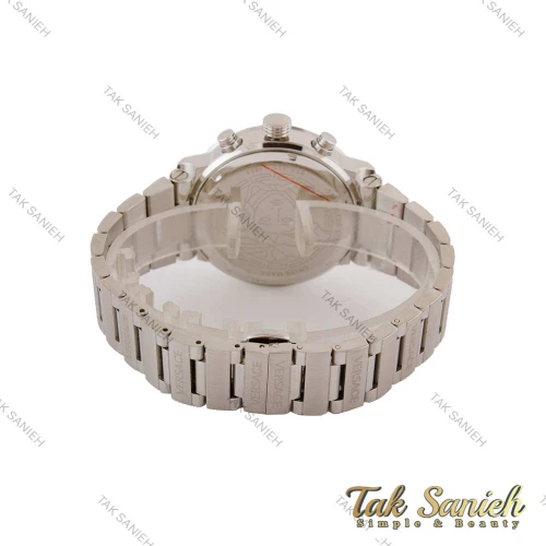 ساعت ورساچه مردانه سه موتوره نقره ای صفحه مشکی Versace-5174-G