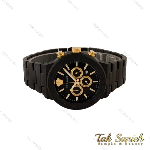 ساعت ورساچه Greca مردانه سه موتوره مشکی طلایی Versace-5175-G