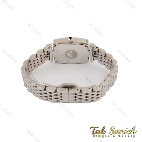 ساعت امپریو آرمانی زنانه مستطیلی نقره ای صفحه سفید Armani-5178-L