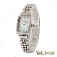 ساعت امپریو آرمانی زنانه مستطیلی نقره ای صفحه سفید Armani-5178-L