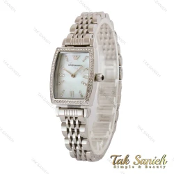 ساعت امپریو آرمانی زنانه مستطیلی نقره ای صفحه سفید Armani-5178-L