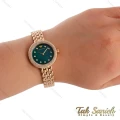 ساعت امپریو آرمانی زنانه دورنگین رزگلد صفحه سبز Armani-5179-L