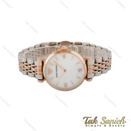 ساعت امپریو آرمانی زنانه دو رنگ رزگلد صفحه سفید صدفی Armani-5183-L