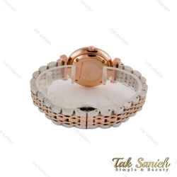 ساعت امپریو آرمانی زنانه دو رنگ رزگلد صفحه سفید صدفی Armani-5183-L