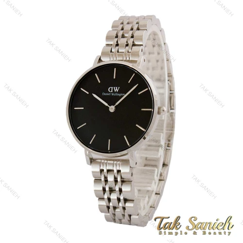 ساعت دنیل ولینگتون زنانه استیل صفحه مشکی مدیوم DW-5184-32-L