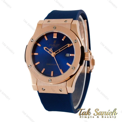 ساعت هابلوت مردانه سرمه ای قاب رزگلد Hublot-5191-G