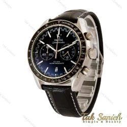 ساعت امگا اسپیدمستر مردانه نقره ای مشکی بند چرم Omega-5217-G