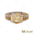ساعت رولکس زنانه دورنگ طلایی صفحه نباتی Rolex-5219-L
