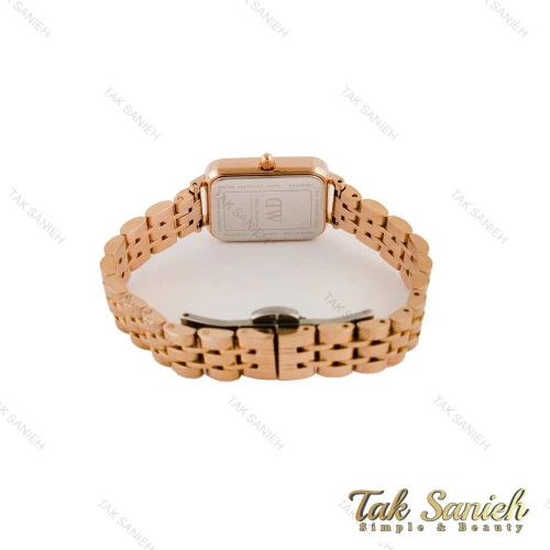ساعت دنیل ولینگتون زنانه مستطیلی رزگلد صفحه سفید DW-5224-L
