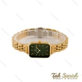 ساعت دنیل ولینگتون مستطیلی زنانه طلایی صفحه سبز DW-5225-L