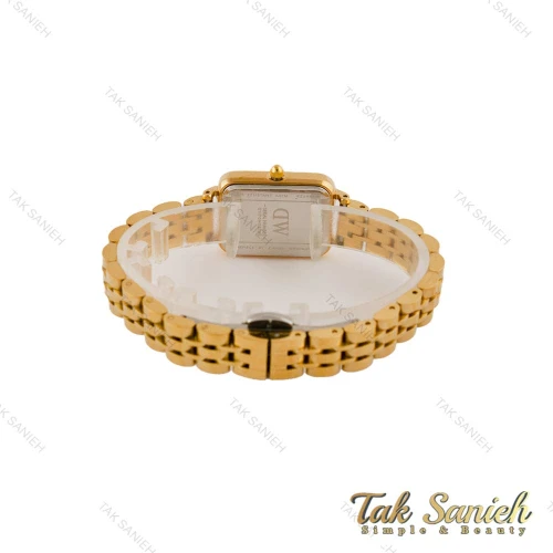 ساعت دنیل ولینگتون مستطیلی زنانه طلایی صفحه سبز DW-5225-L