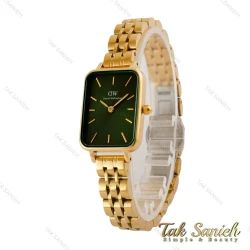 ساعت دنیل ولینگتون مستطیلی زنانه طلایی صفحه سبز DW-5225-L