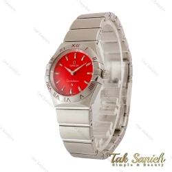 ساعت امگا کانسلیشن زنانه صفحه قرمز ایندکس خط Omega-5229-L