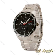 ساعت QQ مردانه سه موتوره استیل صفحه مشکی QQ-5232-G