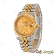 ساعت رولکس مردانه دورنگ طلایی ایندکس خطی Rolex-5240-G