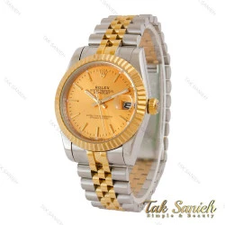 ساعت رولکس مردانه دورنگ طلایی ایندکس خطی Rolex-5240-G