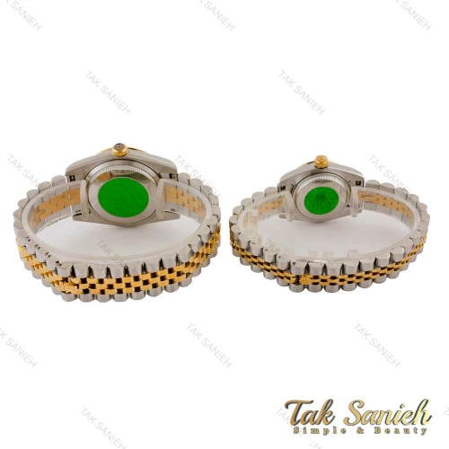 ساعت ست رولکس دو رنگ طلایی صفحه طلایی ایندکس خطی Rolex-5242-S