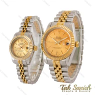 ساعت ست رولکس دو رنگ طلایی صفحه طلایی ایندکس خطی Rolex-5242-S