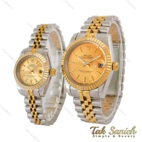 ساعت ست رولکس دو رنگ طلایی صفحه طلایی ایندکس خطی Rolex-5242-S