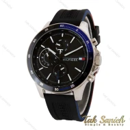 ساعت تامی مردانه سه موتوره بند رابر مشکی Tommy-5249-G