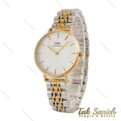 ساعت DW زنانه دورنگ طلایی صفحه سفید متوسط DW-5279-L