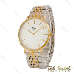 ساعت دنیل ولینگتون مردانه دورنگ طلایی صفحه سفید DW-5280-G