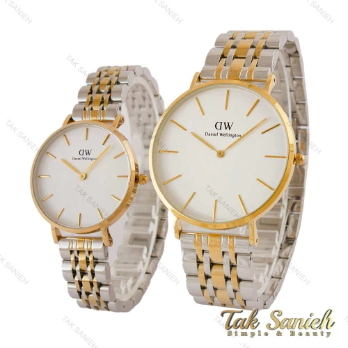 ساعت دنیل ولینگتون ست دورنگ طلایی صفحه سفید DW-5281-S