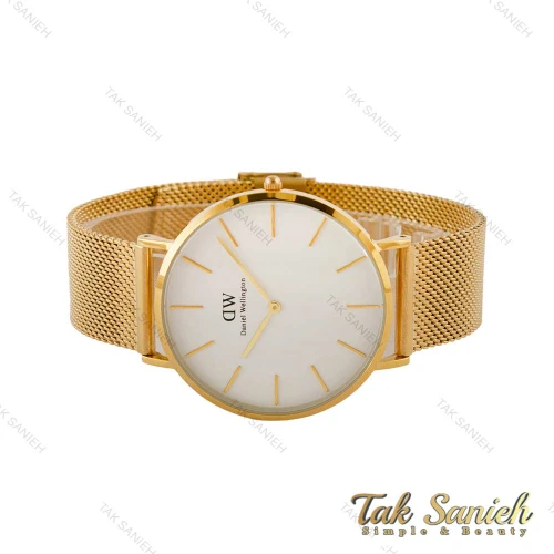 ساعت دنیل ولینگتون مردانه حصیری طلایی صفحه سفید DW-5294-G