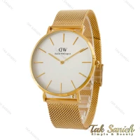 ساعت دنیل ولینگتون مردانه حصیری طلایی صفحه سفید DW-5294-G