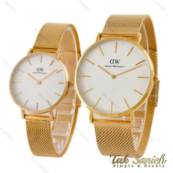 ساعت ست دنیل ولینگتون حصیری طلایی صفحه سفید DW-5295-S
