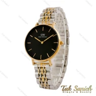 ساعت DW زنانه دورنگ طلایی صفحه مشکی مدیوم DW-5296-L
