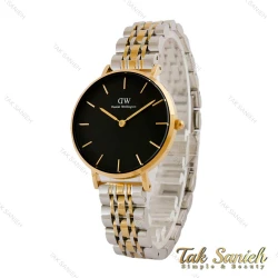 ساعت DW زنانه دورنگ طلایی صفحه مشکی مدیوم DW-5296-L