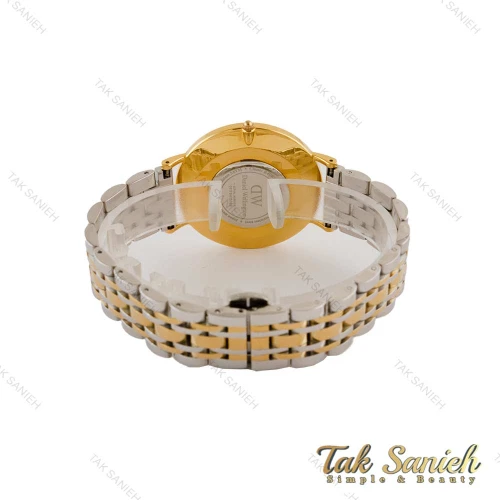 ساعت دنیل ولینگتون مردانه دورنگ طلایی صفحه مشکی DW-5297-G