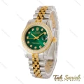 ساعت رولکس زنانه دورنگ طلایی دورنگین صفحه سبز Rolex-5303-L