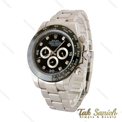 ساعت رولکس دیتونا مردانه صفحه مشکی ایندکس نگین Rolex-5304-G