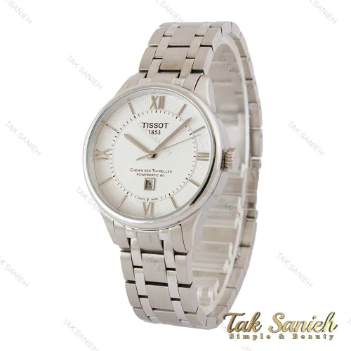 ساعت تیسوت زنانه نقره ای صفحه سفید Tissot-5305-L