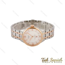 ساعت تیسوت زنانه دورنگ رزگلد صفحه سفید Tissot-5307-L