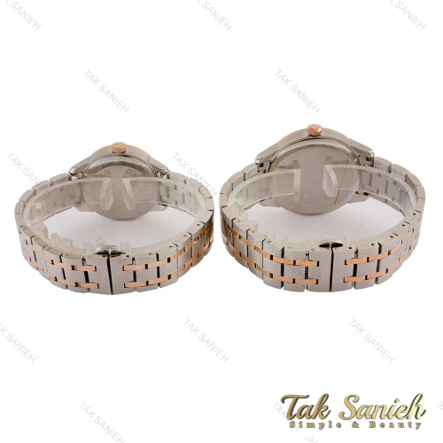 ساعت ست تیسوت دورنگ رزگلد صفحه سفید Tissot-5308-S