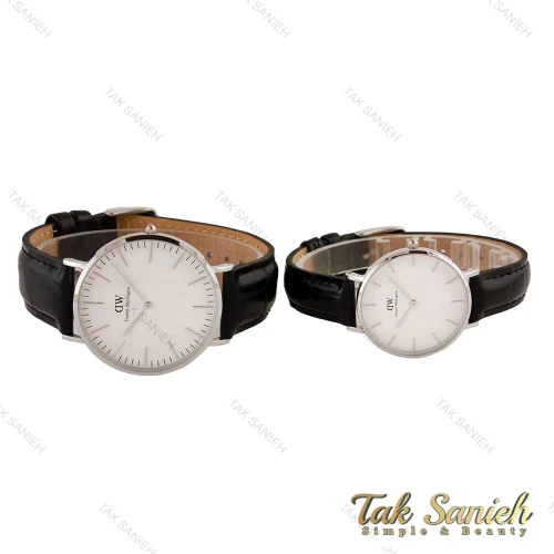 ساعت دنیل ولینگتون ست بند چرم مشکی صفحه سفید DW-5320-S