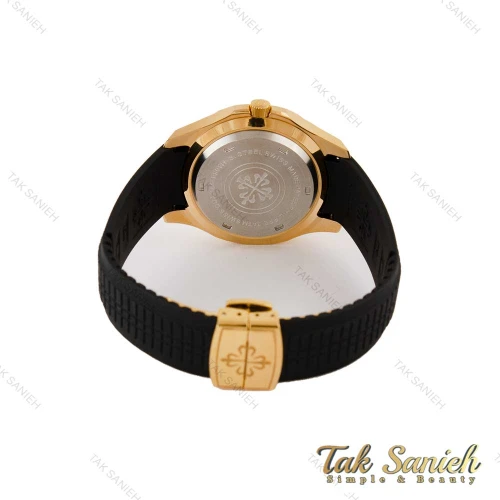 ساعت پتک فیلیپ آکوانا مردانه مشکی قاب طلایی Patek-5325-G