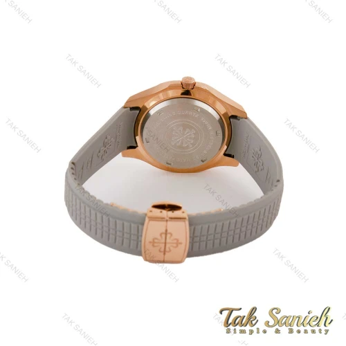 ساعت پتک فیلیپ آکوانا مردانه رزگلد طوسی Patek-5328-G