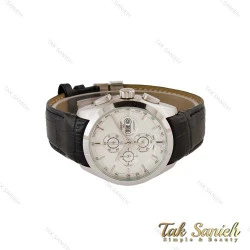 ساعت تیسوت مردانه سه موتوره سیلور بند چرم مشکی Tissot-5334-G