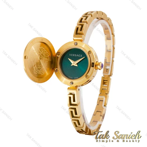 ساعت ورساچه زنانه طلایی صفحه سبز مخفی Versace-5336-L