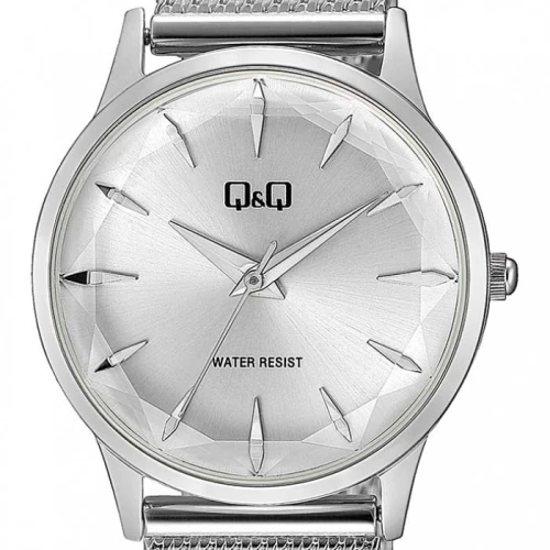 ساعت کیو اند کیو زنانه نقره ای بندحصیری QQ-4613-L